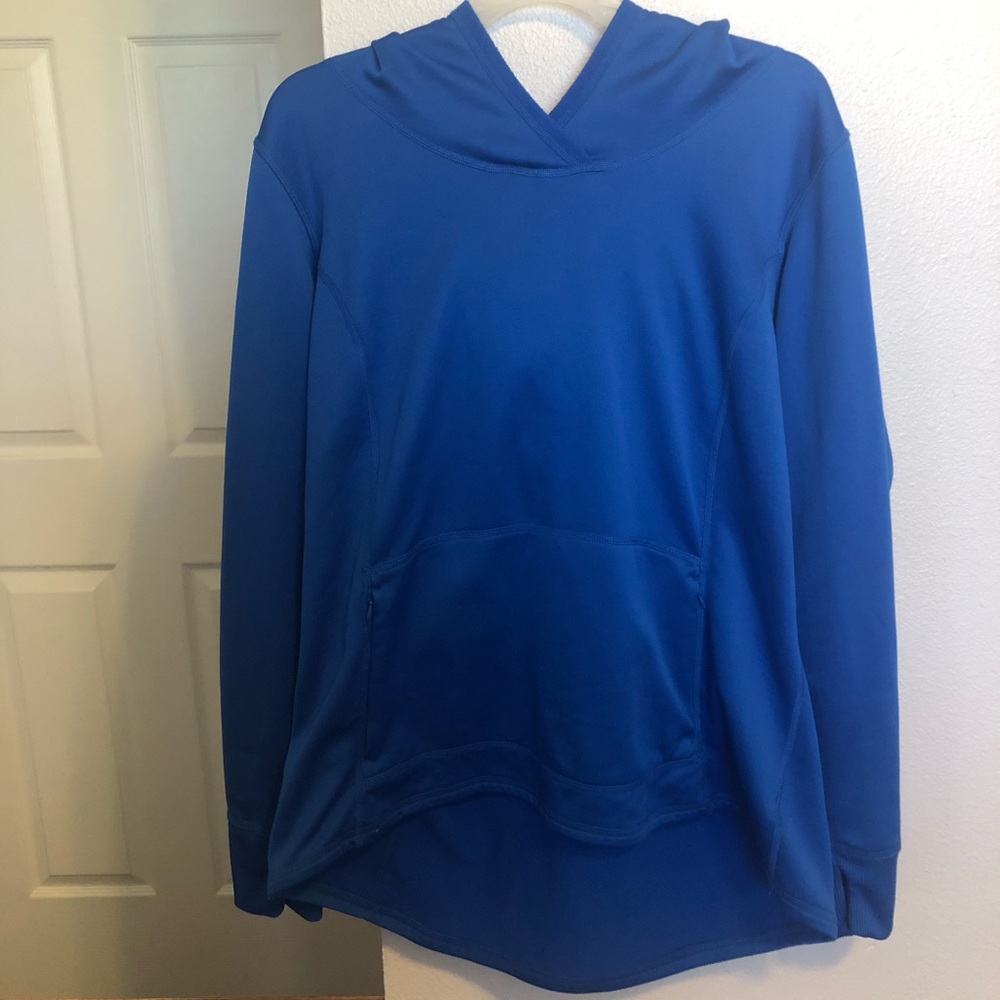 Simple blue hoodie with pockets